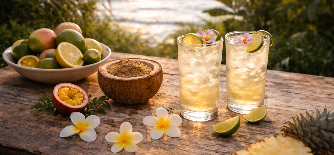 Kila Social Tonic kava pineapple flavor with noble kava and ashwagandha — alcohol-free adaptogen drink